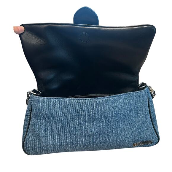 Jacquemus Denim Le Petit Bambimou Shoulder Bag with Removable Shoulder Strap - Picture 11 of 13